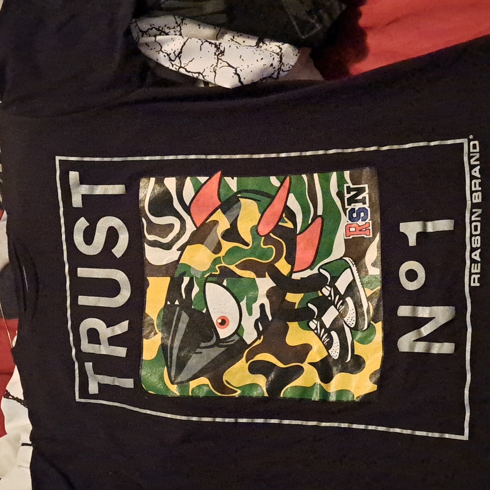 A medium kid graphic t-shirt